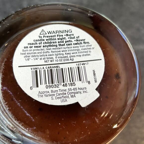 Yankee Candle VANILLA CARAMEL Glass Jar‎ Candle 10oz Retired - Picture 7 of 7
